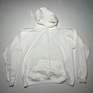 White 50/50 EcoSmart Hanes Heavyweight Hoodie with Art Piece Back Unisex Size L